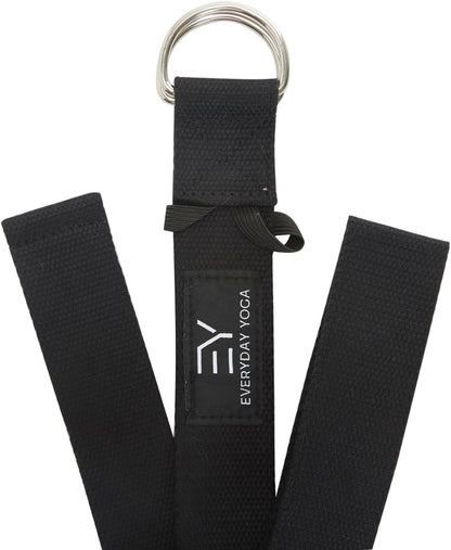 Strap with Metal D-Ring - Durable Stretching Strap for Yoga, Pilates, Flexibility & Physical Therapy (6ft, 8ft, 10ft)