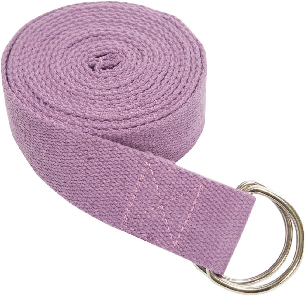 Strap with Metal D-Ring - Durable Stretching Strap for Yoga, Pilates, Flexibility & Physical Therapy (6ft, 8ft, 10ft)