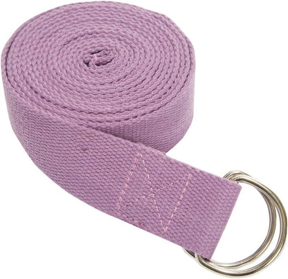 Strap with Metal D-Ring - Durable Stretching Strap for Yoga, Pilates, Flexibility & Physical Therapy (6ft, 8ft, 10ft)