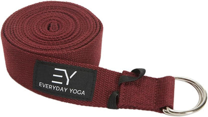 Strap with Metal D-Ring - Durable Stretching Strap for Yoga, Pilates, Flexibility & Physical Therapy (6ft, 8ft, 10ft)