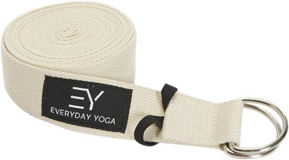Strap with Metal D-Ring - Durable Stretching Strap for Yoga, Pilates, Flexibility & Physical Therapy (6ft, 8ft, 10ft)