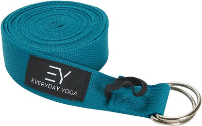Strap with Metal D-Ring - Durable Stretching Strap for Yoga, Pilates, Flexibility & Physical Therapy (6ft, 8ft, 10ft)