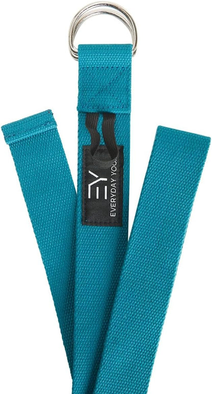 Strap with Metal D-Ring - Durable Stretching Strap for Yoga, Pilates, Flexibility & Physical Therapy (6ft, 8ft, 10ft)