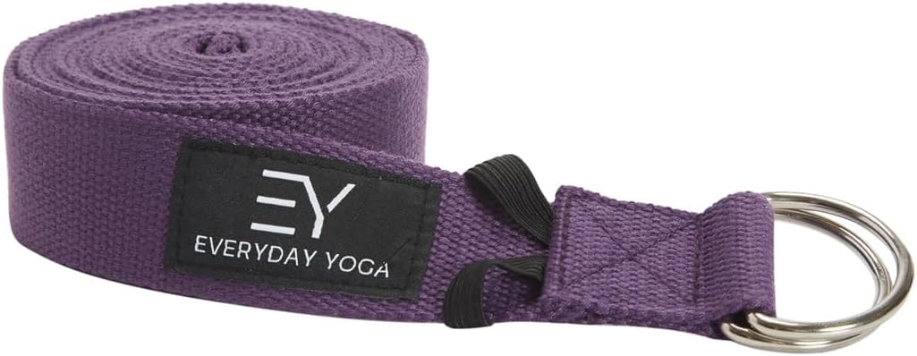 Strap with Metal D-Ring - Durable Stretching Strap for Yoga, Pilates, Flexibility & Physical Therapy (6ft, 8ft, 10ft)