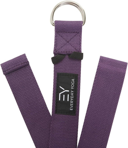 Strap with Metal D-Ring - Durable Stretching Strap for Yoga, Pilates, Flexibility & Physical Therapy (6ft, 8ft, 10ft)