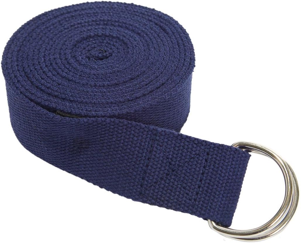 Strap with Metal D-Ring - Durable Stretching Strap for Yoga, Pilates, Flexibility & Physical Therapy (6ft, 8ft, 10ft)