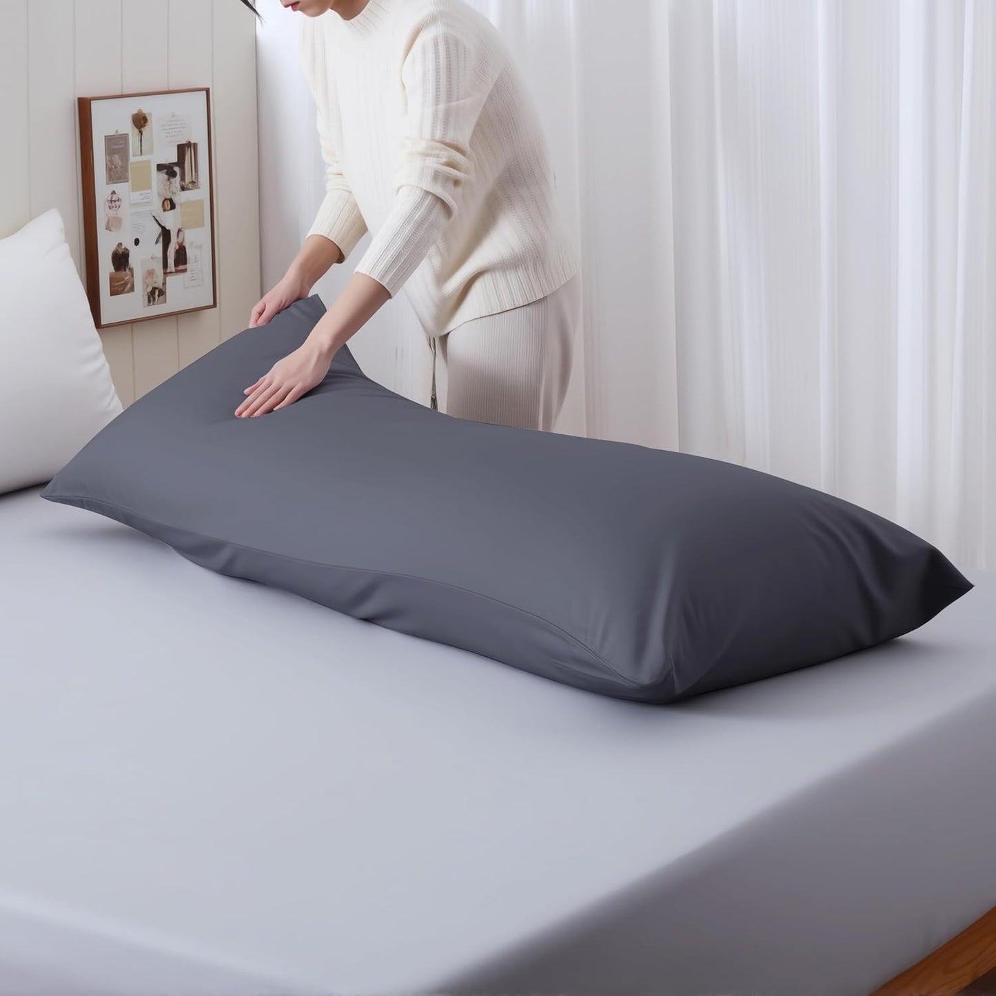 4 Pack Cooling Pillow Cases,Viscose Derived from Bamboo Pillow Protectors Queen Size Set of 4, 400 Thread Count Soft Silky Breathable Summer Pillow Cover with Zipper Hidden (4PCS, Queen,White)