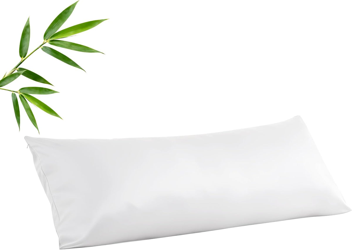 4 Pack Cooling Pillow Cases,Viscose Derived from Bamboo Pillow Protectors Queen Size Set of 4, 400 Thread Count Soft Silky Breathable Summer Pillow Cover with Zipper Hidden (4PCS, Queen,White)