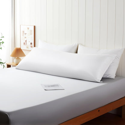 4 Pack Cooling Pillow Cases,Viscose Derived from Bamboo Pillow Protectors Queen Size Set of 4, 400 Thread Count Soft Silky Breathable Summer Pillow Cover with Zipper Hidden (4PCS, Queen,White)