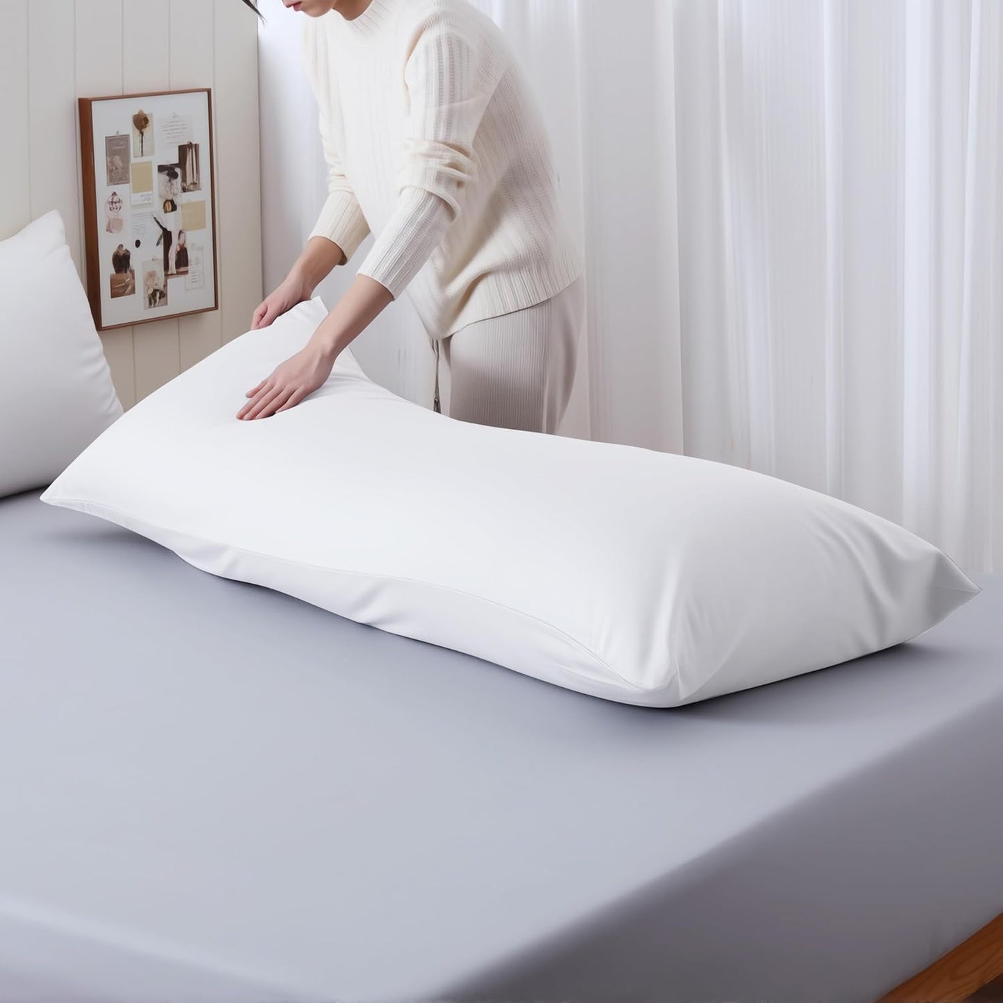 4 Pack Cooling Pillow Cases,Viscose Derived from Bamboo Pillow Protectors Queen Size Set of 4, 400 Thread Count Soft Silky Breathable Summer Pillow Cover with Zipper Hidden (4PCS, Queen,White)