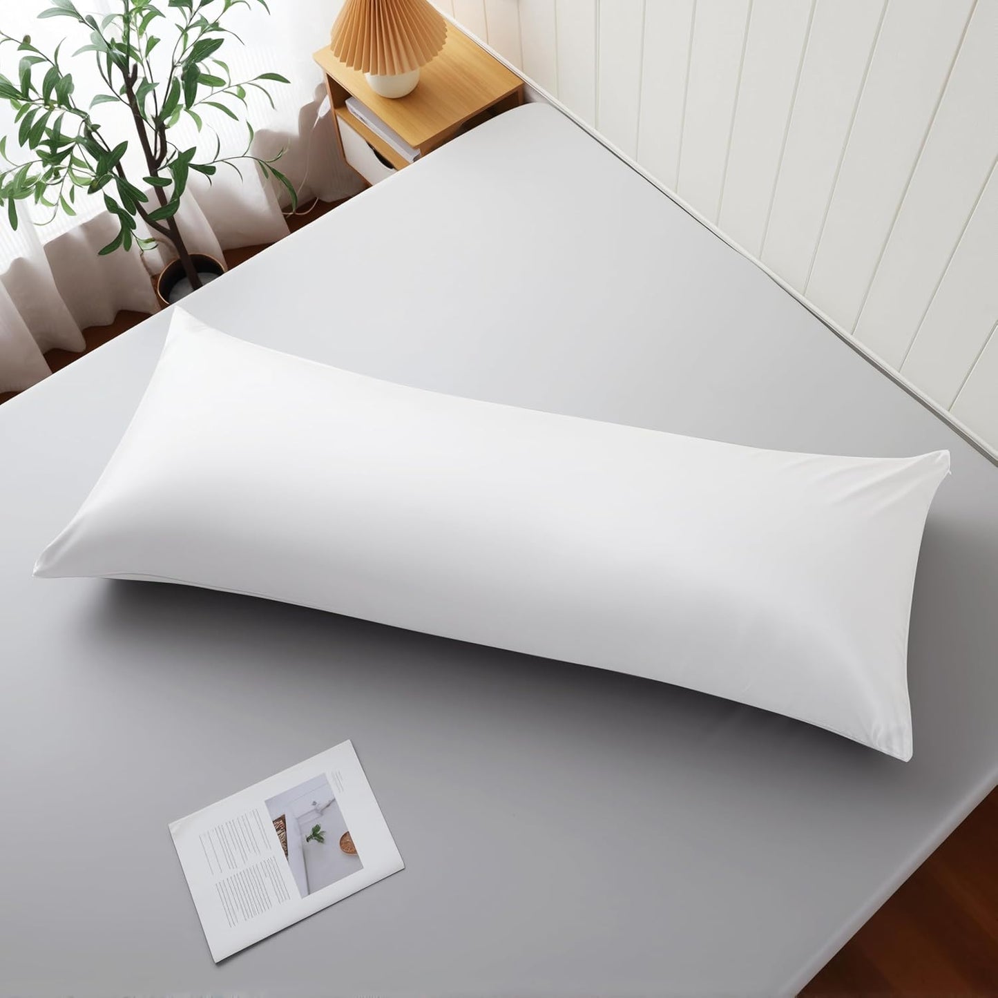 4 Pack Cooling Pillow Cases,Viscose Derived from Bamboo Pillow Protectors Queen Size Set of 4, 400 Thread Count Soft Silky Breathable Summer Pillow Cover with Zipper Hidden (4PCS, Queen,White)