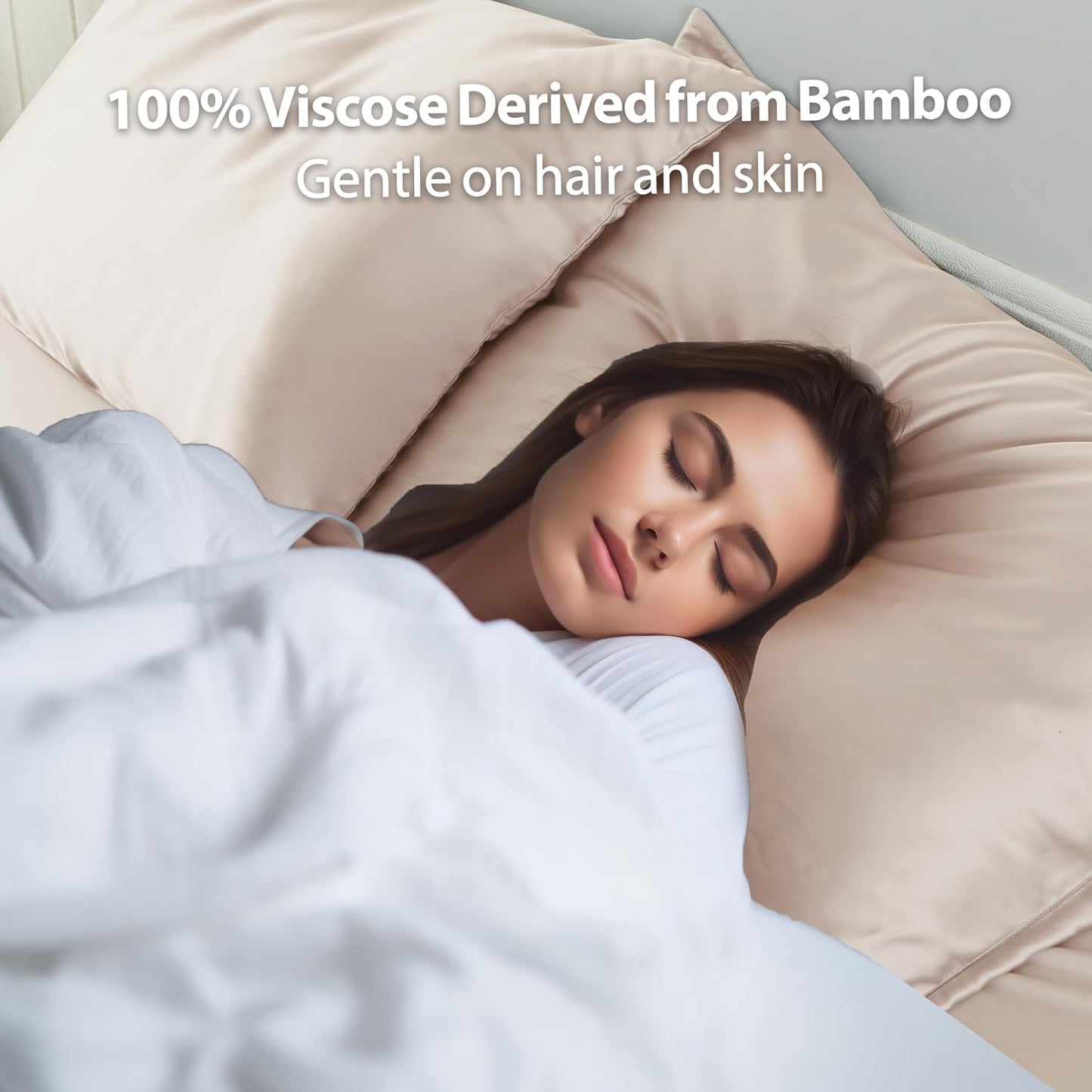 4 Pack Cooling Pillow Cases,Viscose Derived from Bamboo Pillow Protectors Queen Size Set of 4, 400 Thread Count Soft Silky Breathable Summer Pillow Cover with Zipper Hidden (4PCS, Queen,White)