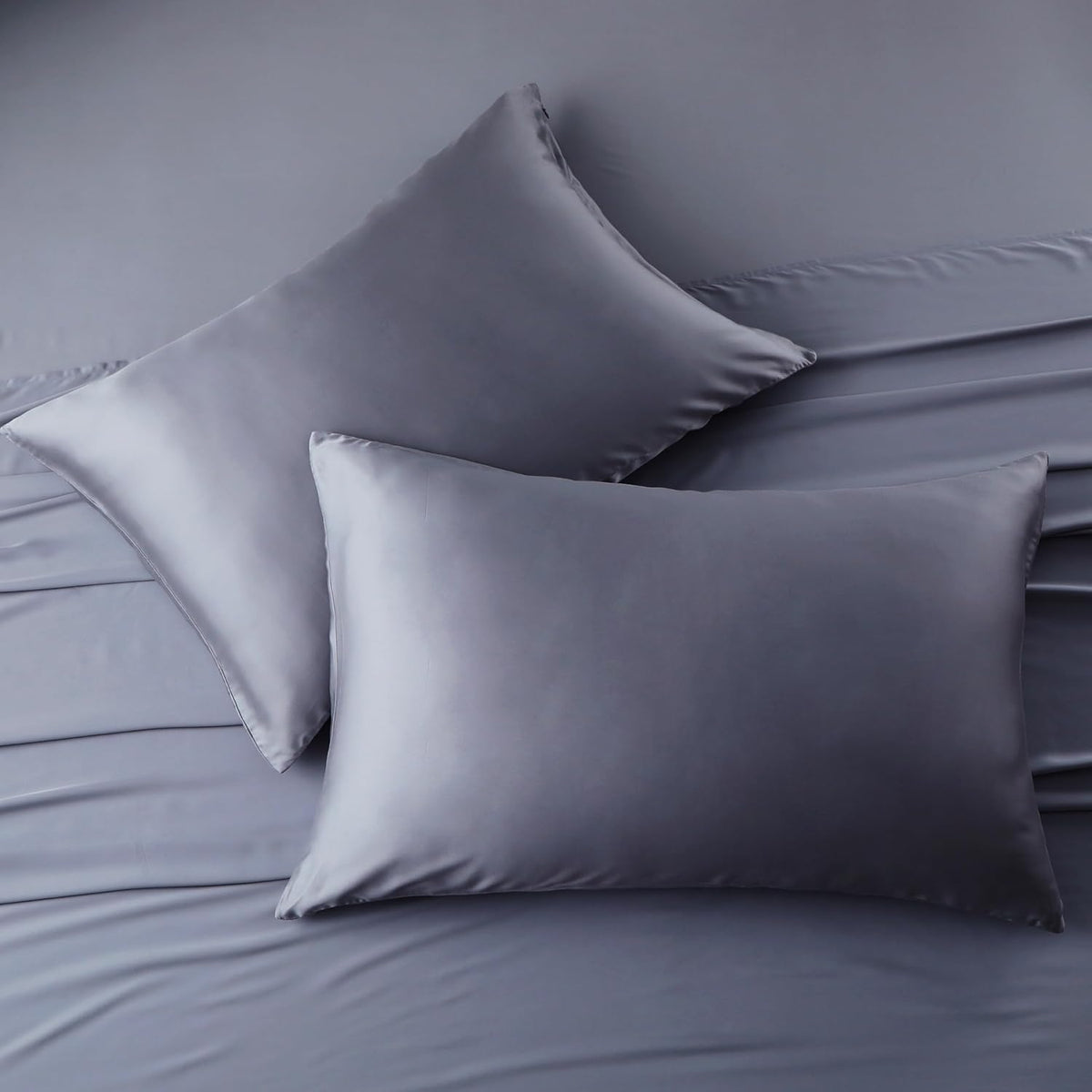 4 Pack Cooling Pillow Cases,Viscose Derived from Bamboo Pillow Protectors Queen Size Set of 4, 400 Thread Count Soft Silky Breathable Summer Pillow Cover with Zipper Hidden (4PCS, Queen,White)
