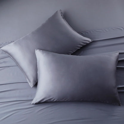 4 Pack Cooling Pillow Cases,Viscose Derived from Bamboo Pillow Protectors Queen Size Set of 4, 400 Thread Count Soft Silky Breathable Summer Pillow Cover with Zipper Hidden (4PCS, Queen,White)
