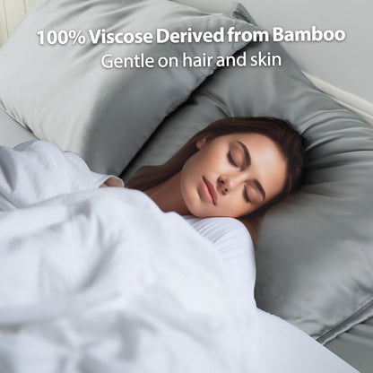 4 Pack Cooling Pillow Cases,Viscose Derived from Bamboo Pillow Protectors Queen Size Set of 4, 400 Thread Count Soft Silky Breathable Summer Pillow Cover with Zipper Hidden (4PCS, Queen,White)