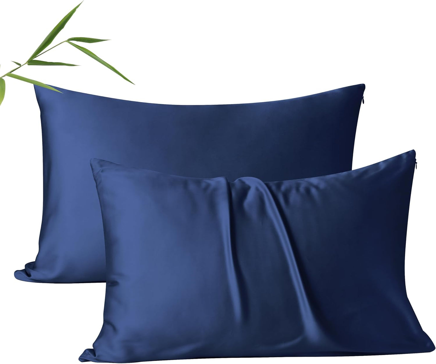4 Pack Cooling Pillow Cases,Viscose Derived from Bamboo Pillow Protectors Queen Size Set of 4, 400 Thread Count Soft Silky Breathable Summer Pillow Cover with Zipper Hidden (4PCS, Queen,White)