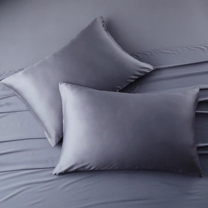4 Pack Cooling Pillow Cases,Viscose Derived from Bamboo Pillow Protectors Queen Size Set of 4, 400 Thread Count Soft Silky Breathable Summer Pillow Cover with Zipper Hidden (4PCS, Queen,White)