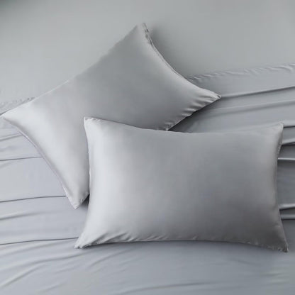 4 Pack Cooling Pillow Cases,Viscose Derived from Bamboo Pillow Protectors Queen Size Set of 4, 400 Thread Count Soft Silky Breathable Summer Pillow Cover with Zipper Hidden (4PCS, Queen,White)