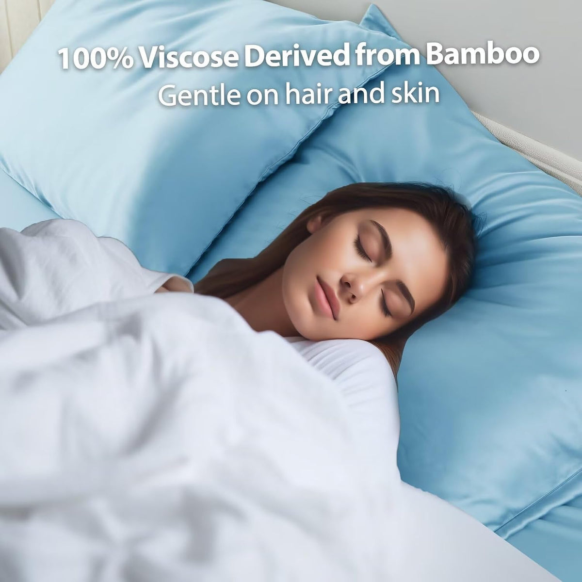 4 Pack Cooling Pillow Cases,Viscose Derived from Bamboo Pillow Protectors Queen Size Set of 4, 400 Thread Count Soft Silky Breathable Summer Pillow Cover with Zipper Hidden (4PCS, Queen,White)