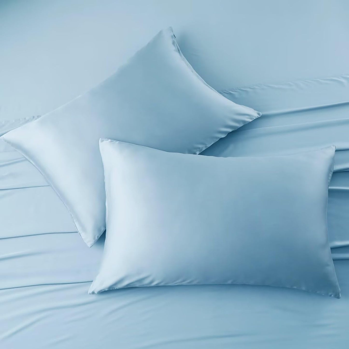 4 Pack Cooling Pillow Cases,Viscose Derived from Bamboo Pillow Protectors Queen Size Set of 4, 400 Thread Count Soft Silky Breathable Summer Pillow Cover with Zipper Hidden (4PCS, Queen,White)