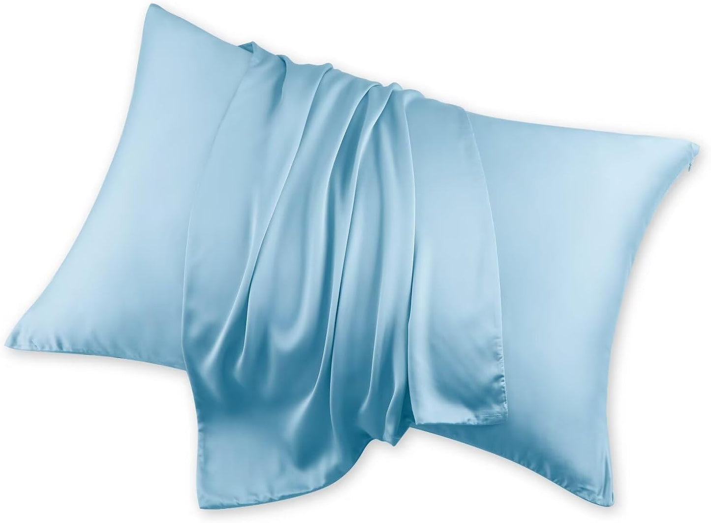 4 Pack Cooling Pillow Cases,Viscose Derived from Bamboo Pillow Protectors Queen Size Set of 4, 400 Thread Count Soft Silky Breathable Summer Pillow Cover with Zipper Hidden (4PCS, Queen,White)
