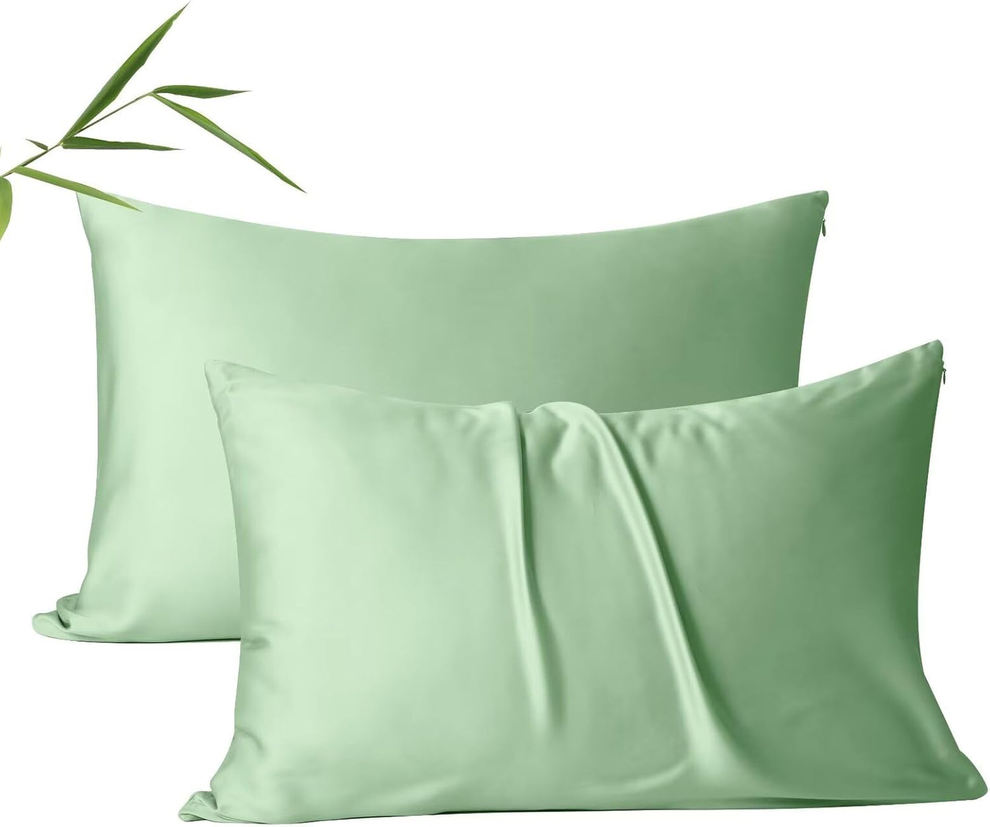 4 Pack Cooling Pillow Cases,Viscose Derived from Bamboo Pillow Protectors Queen Size Set of 4, 400 Thread Count Soft Silky Breathable Summer Pillow Cover with Zipper Hidden (4PCS, Queen,White)