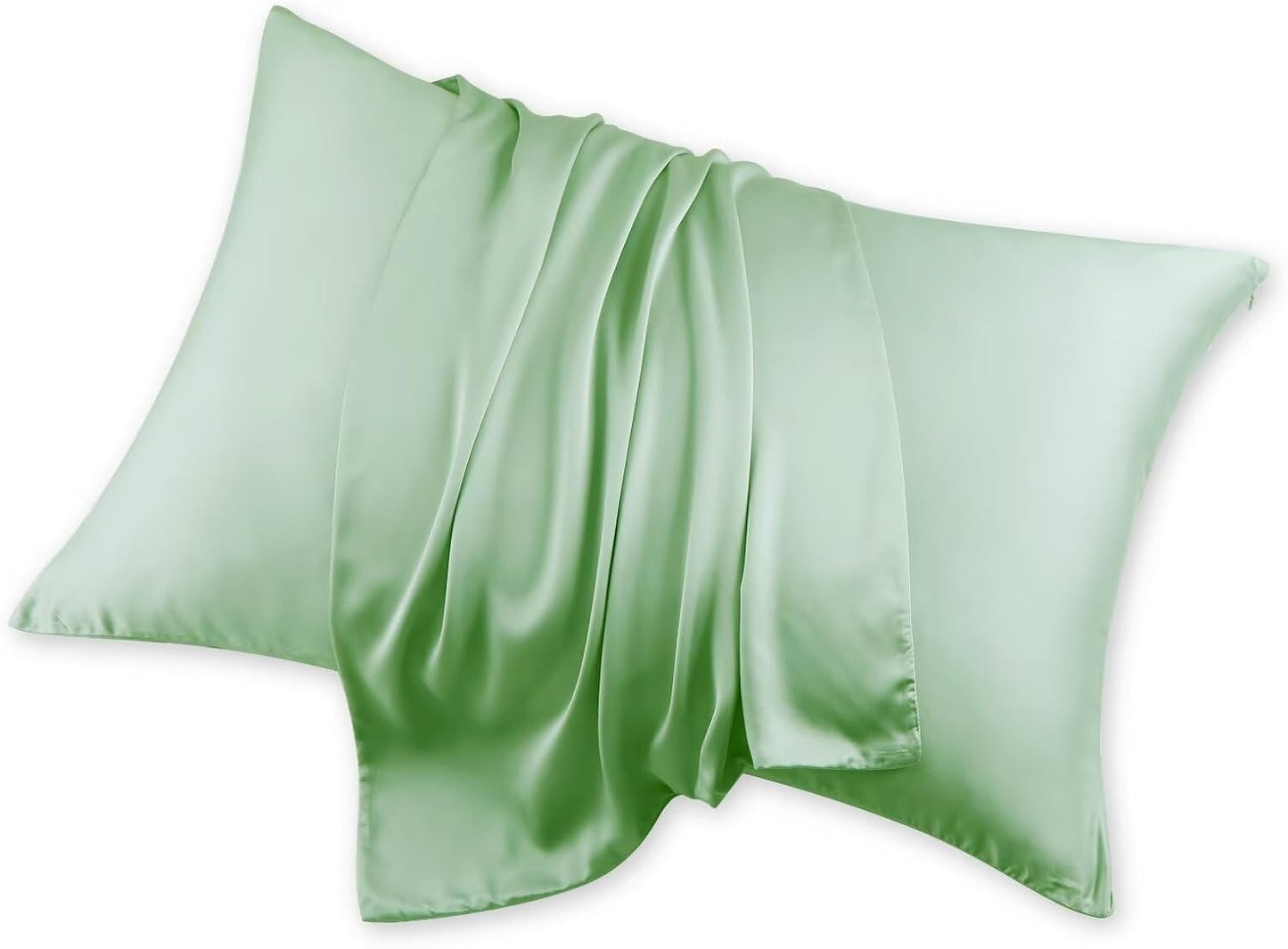 4 Pack Cooling Pillow Cases,Viscose Derived from Bamboo Pillow Protectors Queen Size Set of 4, 400 Thread Count Soft Silky Breathable Summer Pillow Cover with Zipper Hidden (4PCS, Queen,White)
