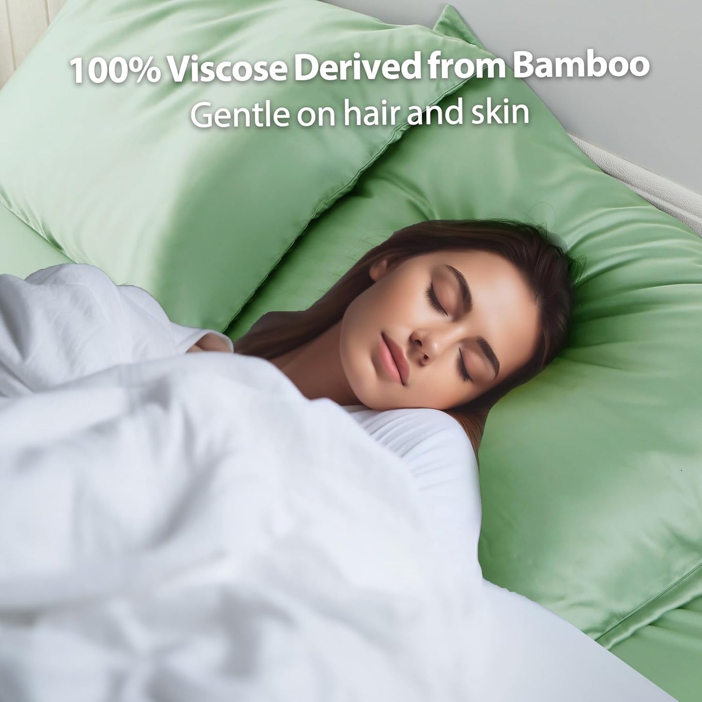4 Pack Cooling Pillow Cases,Viscose Derived from Bamboo Pillow Protectors Queen Size Set of 4, 400 Thread Count Soft Silky Breathable Summer Pillow Cover with Zipper Hidden (4PCS, Queen,White)