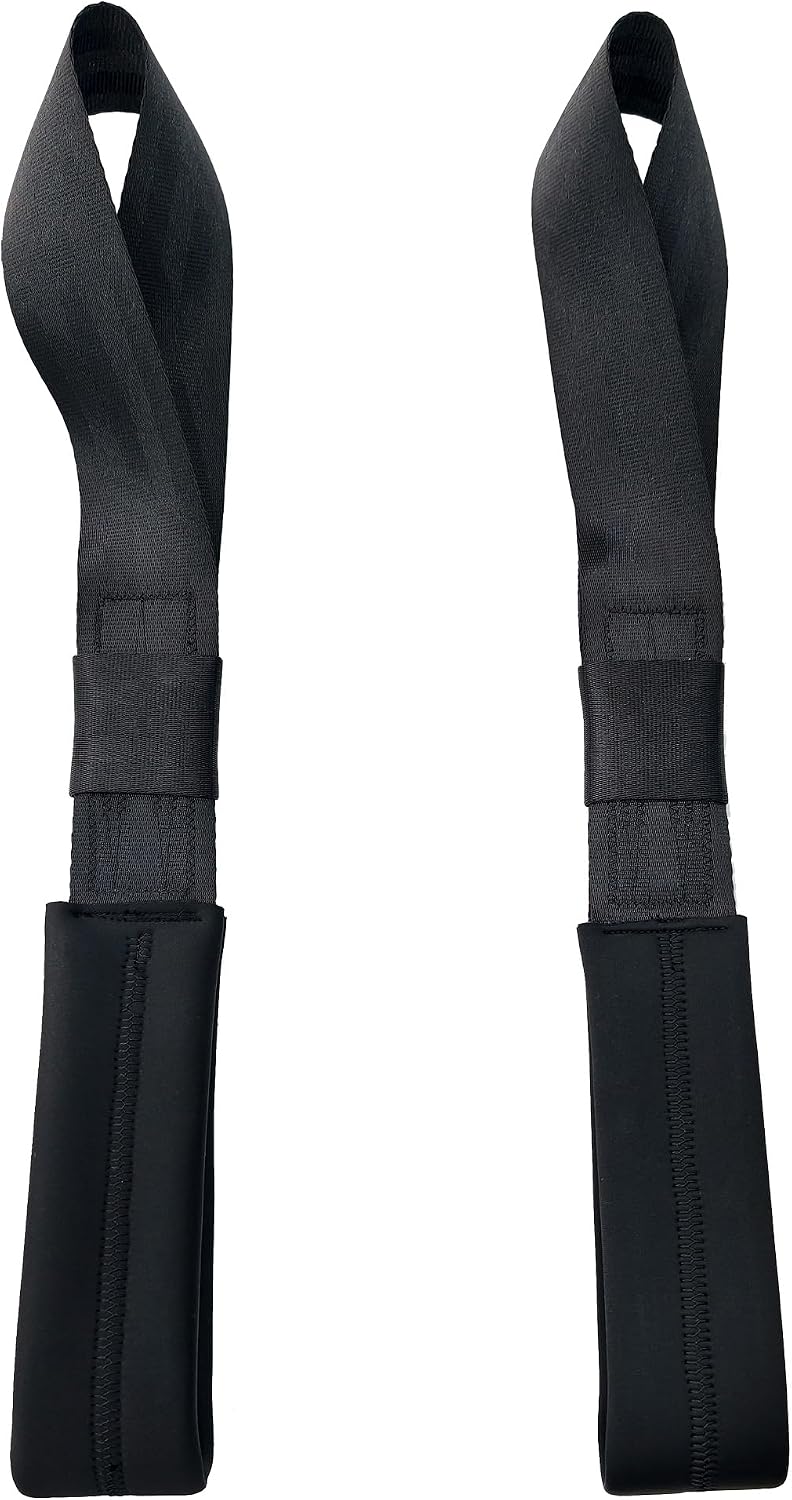 Black Suspension Trainer Straps 1 Pair Nylon Fitness Exercise Straps | For Yoga, Home Gym, Bodyweight Training