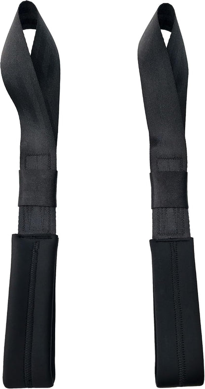 Black Suspension Trainer Straps 1 Pair Nylon Fitness Exercise Straps | For Yoga, Home Gym, Bodyweight Training