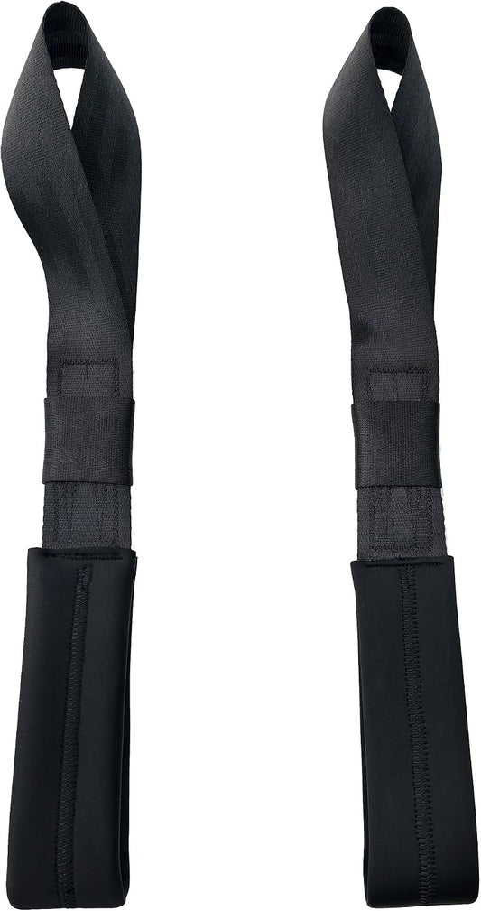 Black Suspension Trainer Straps 1 Pair Nylon Fitness Exercise Straps | For Yoga, Home Gym, Bodyweight Training