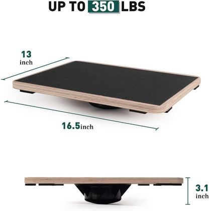 Wooden Wobble Board for Adults - Anti-Slip Balance Board for Stand-Desk Core Strength Therapy