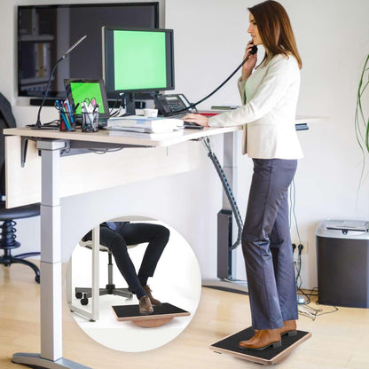 Wooden Wobble Board for Adults - Anti-Slip Balance Board for Stand-Desk Core Strength Therapy