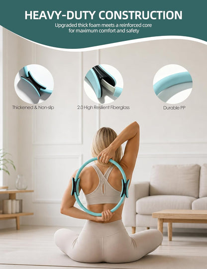 At Home Pilates Kit for Women, Home Workout Pilates Equipment Set with Pilates Ring, Ball, Pedal Resistance Band, Resistance Bands, Yoga Strap, Bag, Pilates Essentials Kit for Starter, Beginners