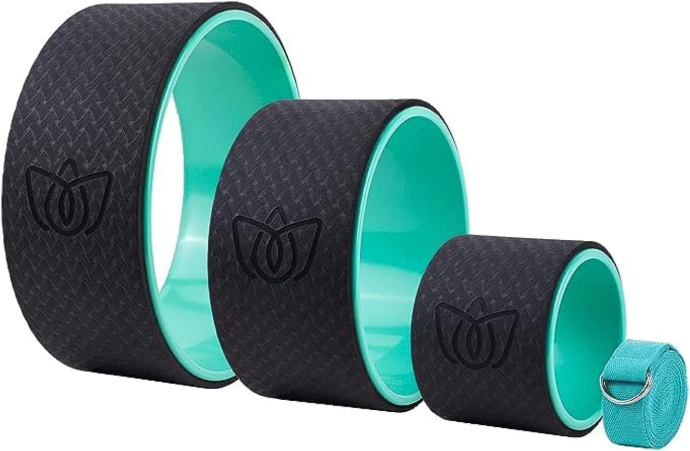 Yoga Wheel (3-Pack) - Back Stretcher and Back Roller for Back Pain, Yoga Roller for Muscle Relaxation, Pain Relief, Cracking and Popping
