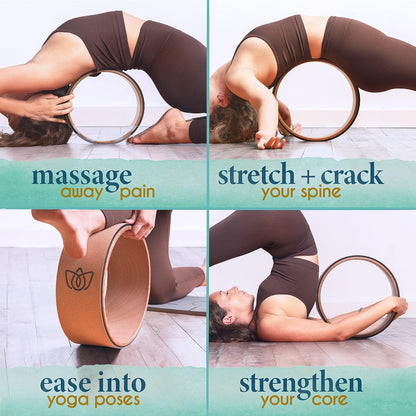 Yoga Wheel (3-Pack) - Back Stretcher and Back Roller for Back Pain, Yoga Roller for Muscle Relaxation, Pain Relief, Cracking and Popping