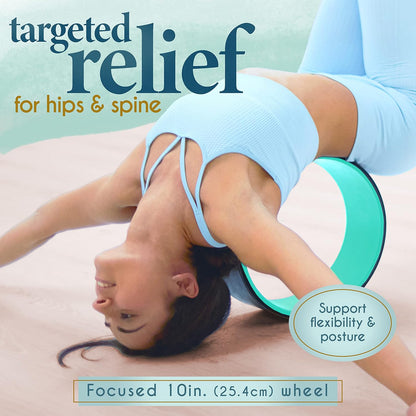 Yoga Wheel (3-Pack) - Back Stretcher and Back Roller for Back Pain, Yoga Roller for Muscle Relaxation, Pain Relief, Cracking and Popping