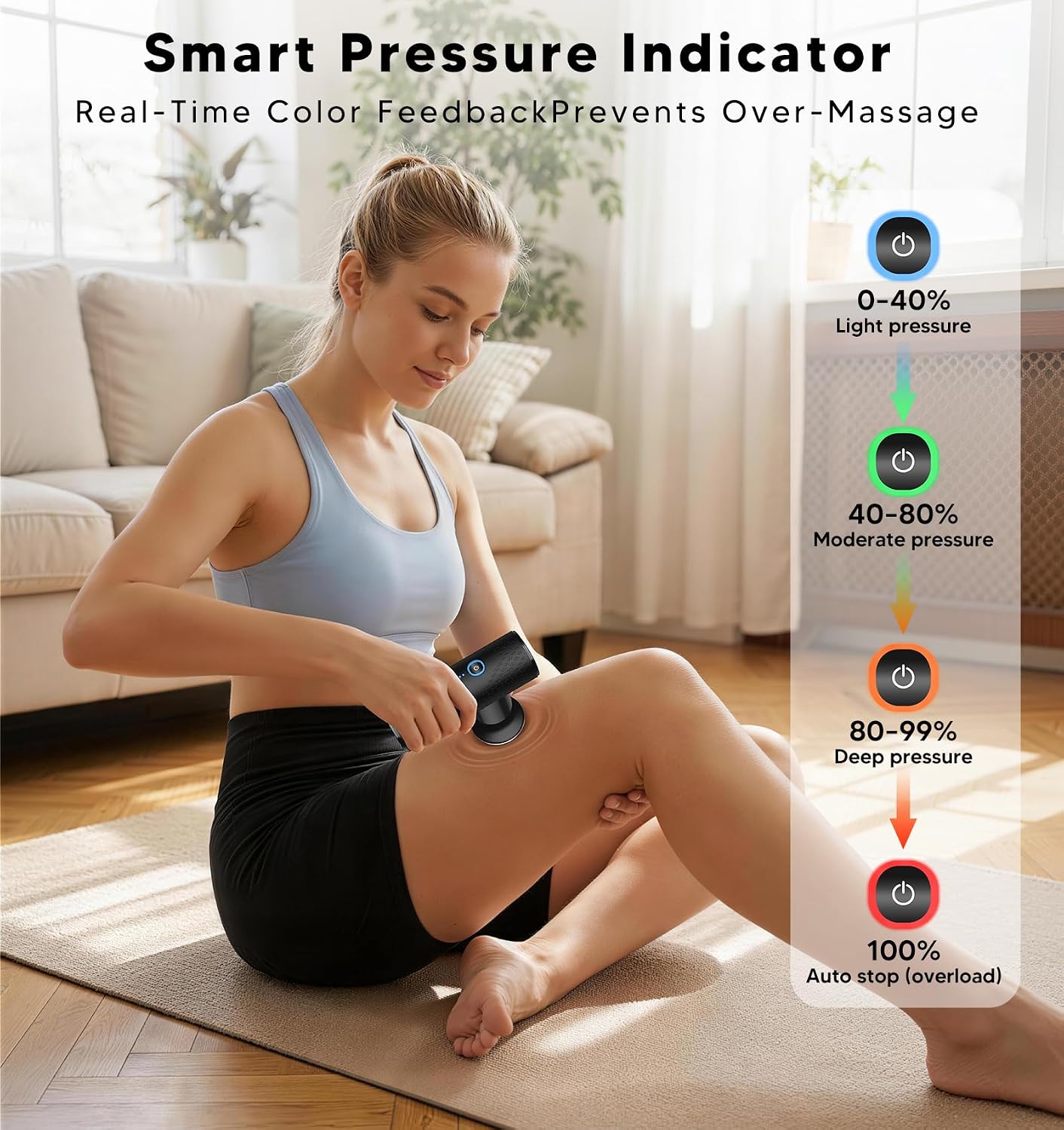 Mini Massage Gun with Heat - Pocket-Sized Deep Tissue Massager, Powerful Percussion Massager Gun for Neck Back Shoulder Legs, 4 Massage Heads, Portable Gift for Men Women, Black