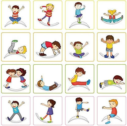 Wobble Board, Wooden Balance Board Kids for Toddlers & Adults, Curvy Rocker Board for Yoga and Exercise Indoor & Outdoor, Open Ended Learning Toy Gift