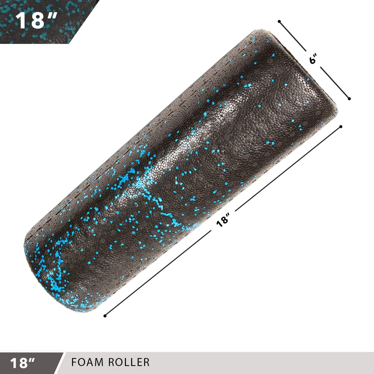 High Density Muscle Foam Rollers - Sports Massage Rollers for Stretching, Physical Therapy, Deep Tissue, Myofascial Release - Ideal for Exercise and Pain Relief - Speckled Blue, 12”