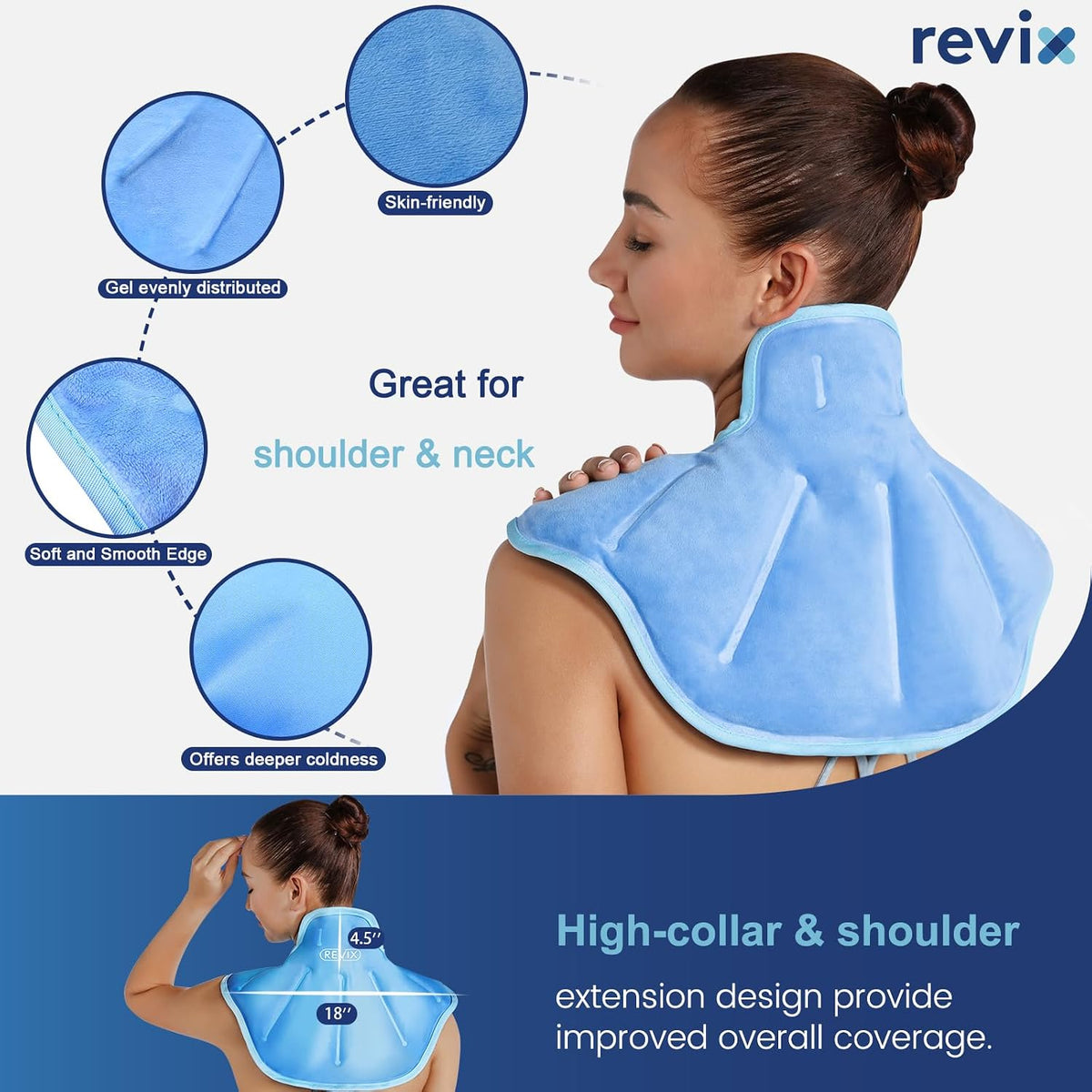 REVIX Ice Pack for Shoulders and Neck, Shoulder Ice Pack for Back Relief