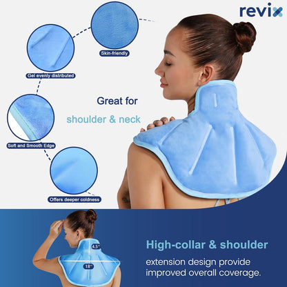 REVIX Ice Pack for Shoulders and Neck, Shoulder Ice Pack for Back Relief