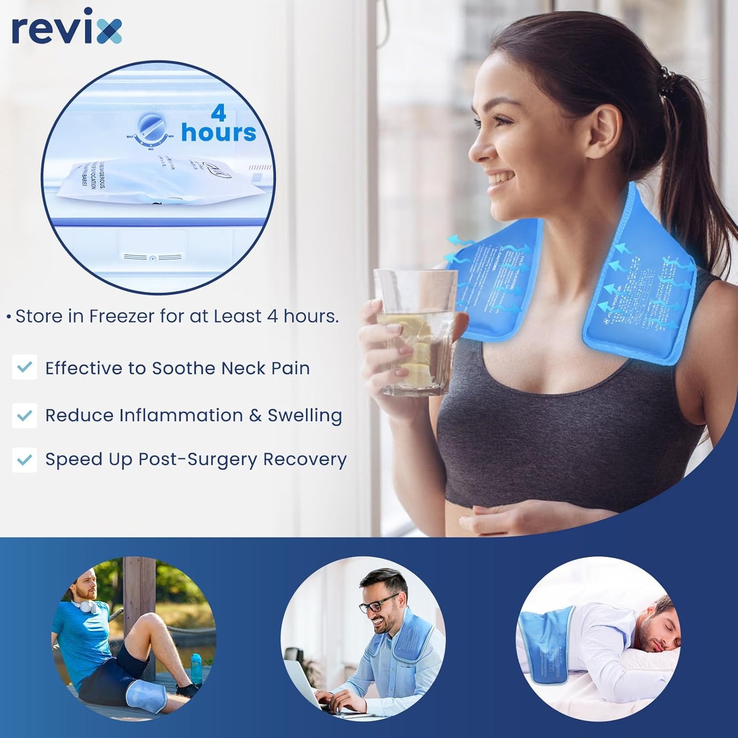 REVIX Ice Pack for Shoulders and Neck, Shoulder Ice Pack for Back Relief