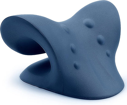 Neck and Shoulder Relaxer, Cervical Traction Device for TMJ Pain Relief and Cervical Spine Alignment, Chiropractic Pillow, Neck Stretcher (Black)