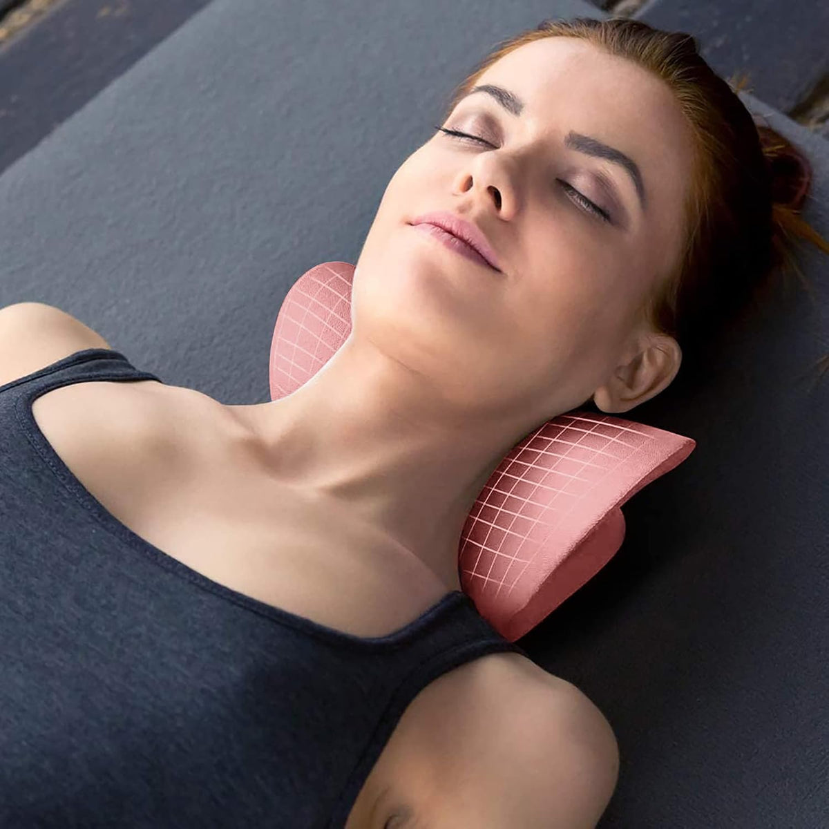 Neck and Shoulder Relaxer, Cervical Traction Device for TMJ Pain Relief and Cervical Spine Alignment, Chiropractic Pillow, Neck Stretcher (Black)