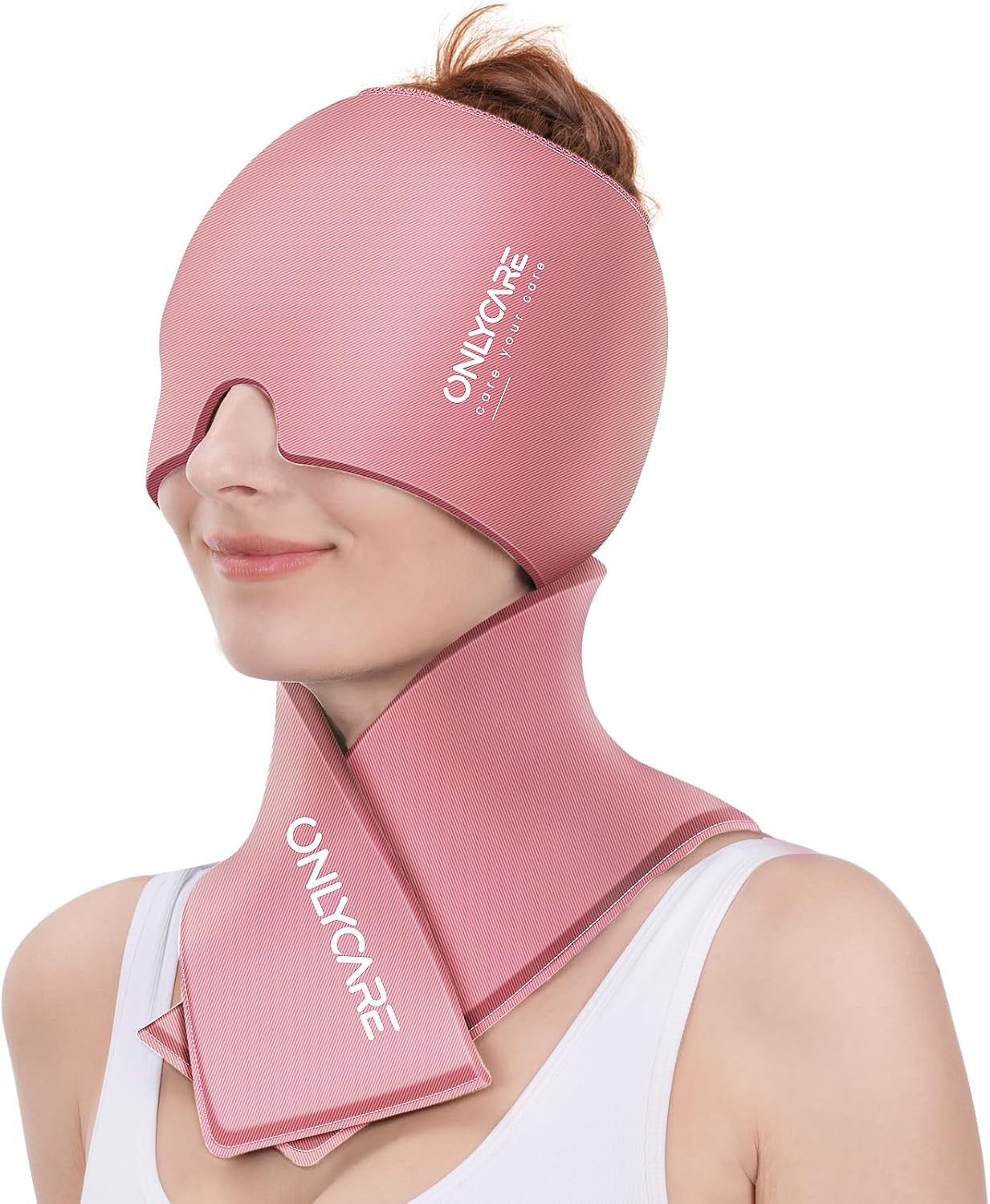 ONLYCARE Migraine Relief Cap, Headache Relief & Neck Ice Pack Wrap Gel Set