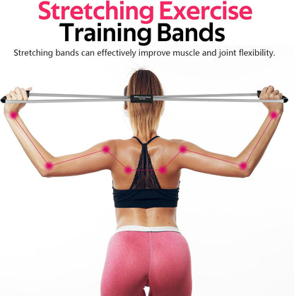 RENRANRING Figure 8 Fitness Resistance Bands with Handles - Exercise Tube Band Set of 3 for Arm and Shoulder Stretch, Rope 8 Word Elastic for Women and Men