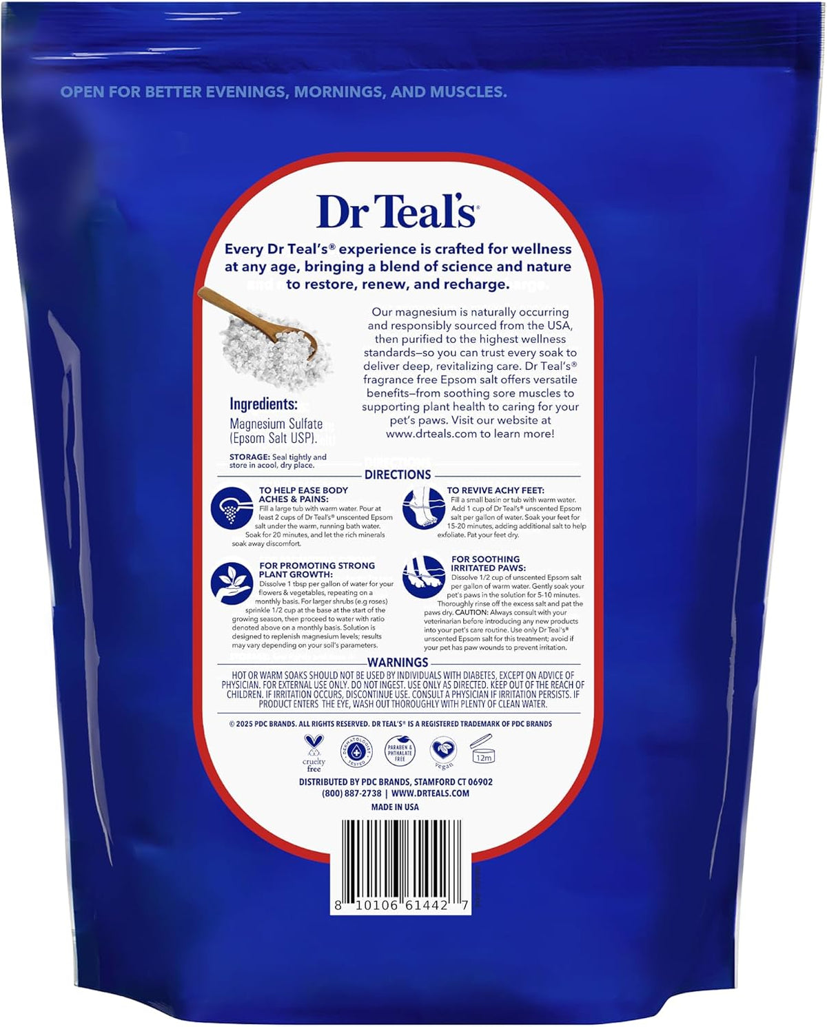 Pure Epsom Salt Multipurpose Solution, Fragrance Free, Bulk Size - 19 lbs