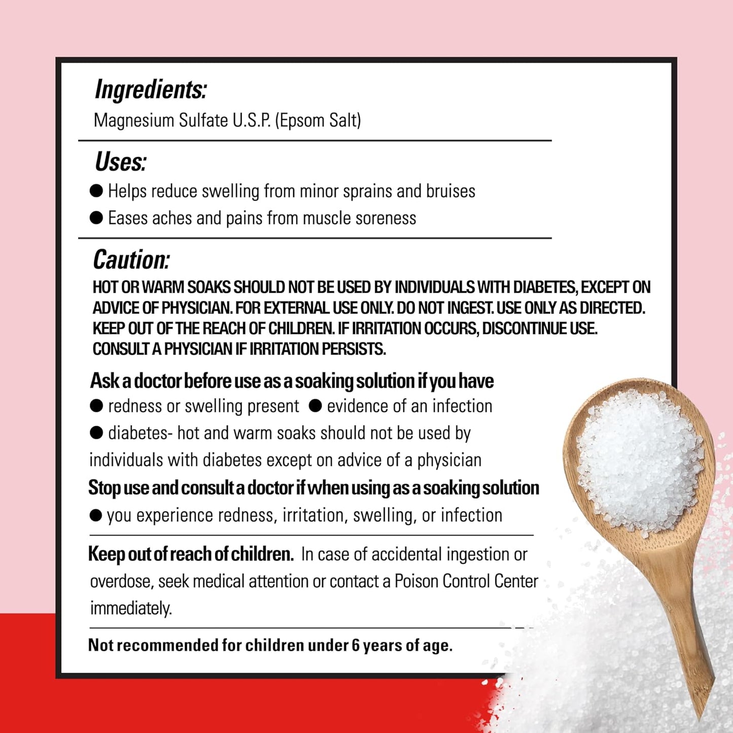 Pure Epsom Salt Multipurpose Solution, Fragrance Free, Bulk Size - 19 lbs