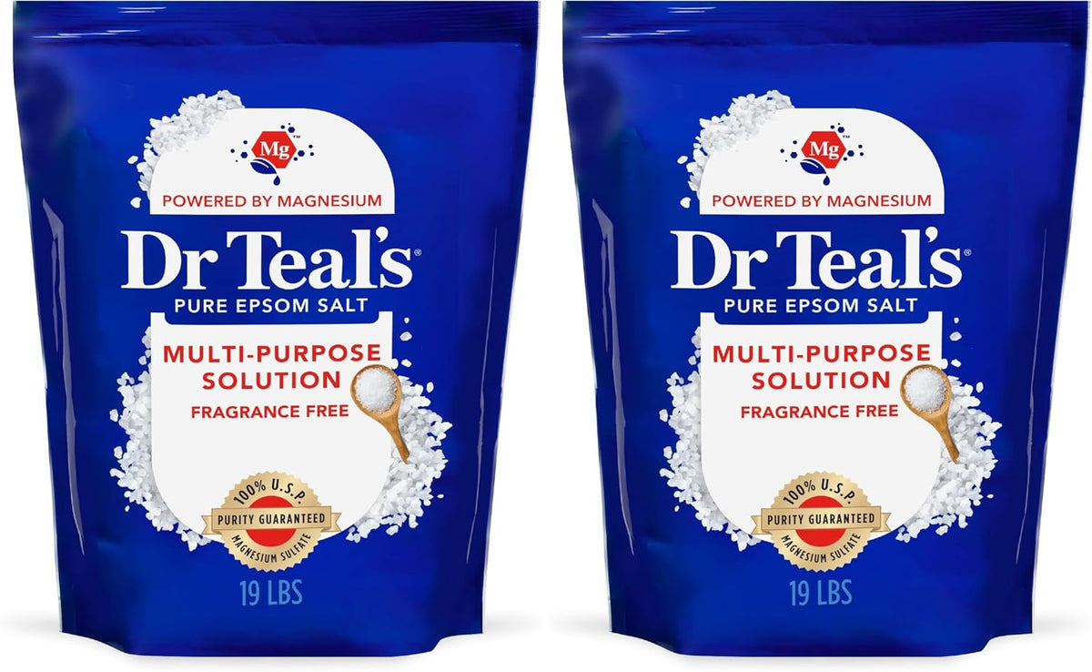 Pure Epsom Salt Multipurpose Solution, Fragrance Free, Bulk Size - 19 lbs